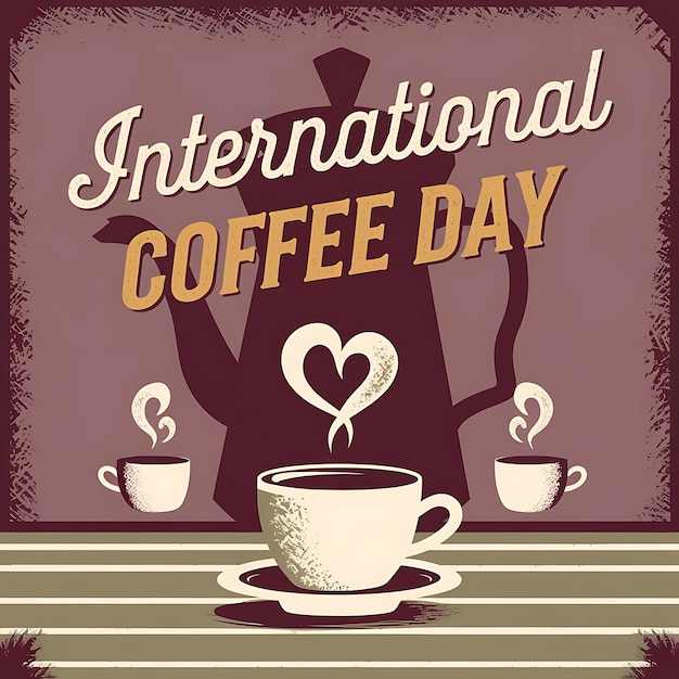 Vector a poster for international coffee day celebration flat vector image illustration