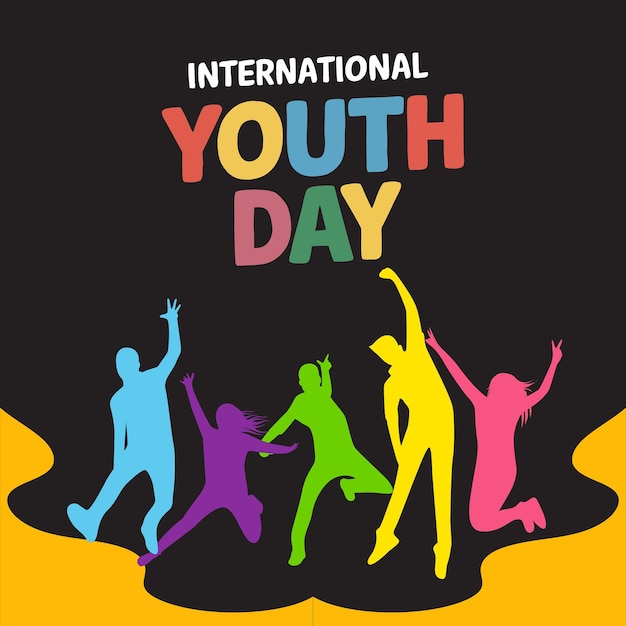 Vector a poster for international youth day with colorful figures on it