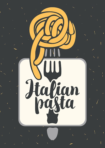 Vector poster for italian restaurant with pasta