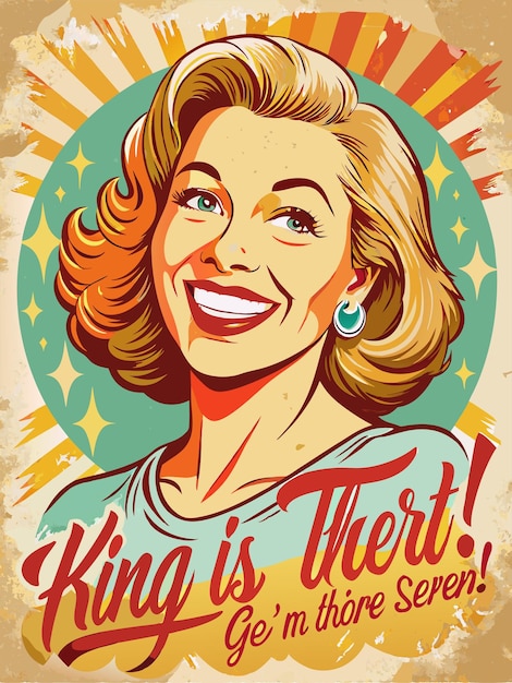 Vector a poster for the king is written by k k