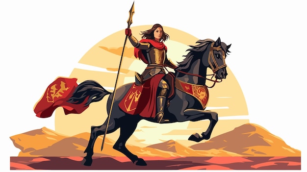 Vector a poster for a knight with a sword and shield