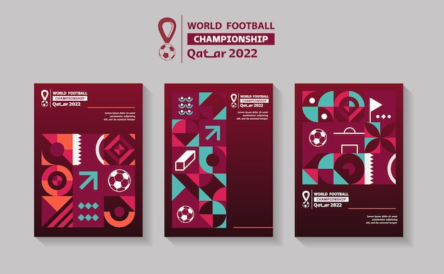 Poster layout design for tournament awards or cup Championship in Qatar Sports background trend 2022