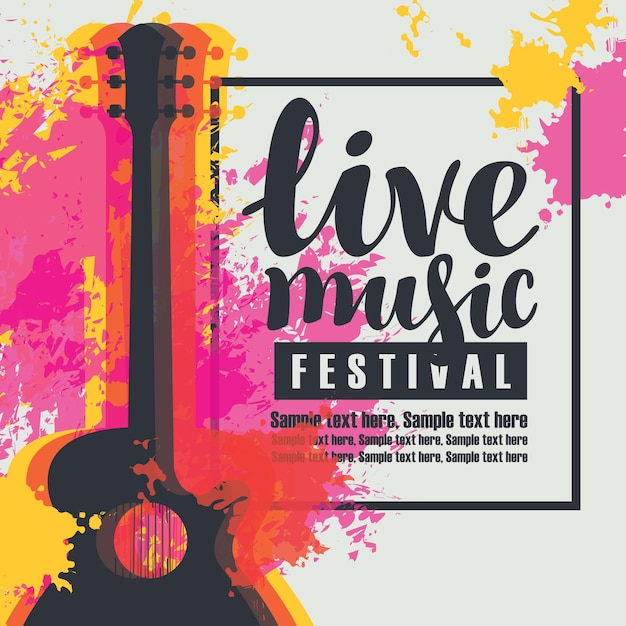 Vector poster for live music festival