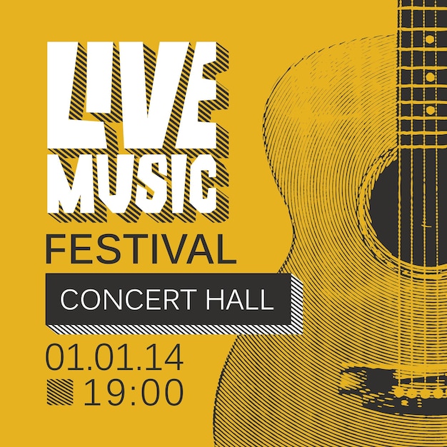 Vector poster for live music festival