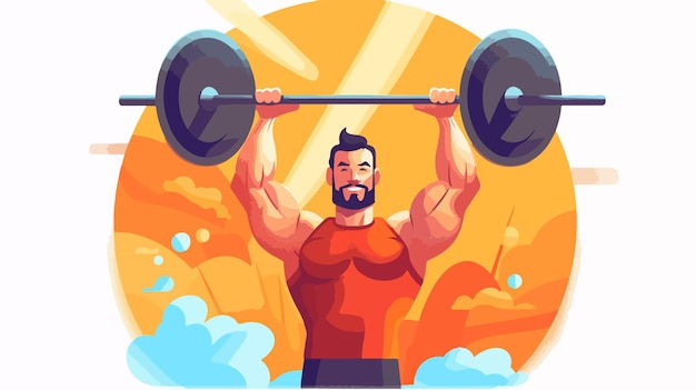 Vector a poster of a man lifting weights with a quote from the movie