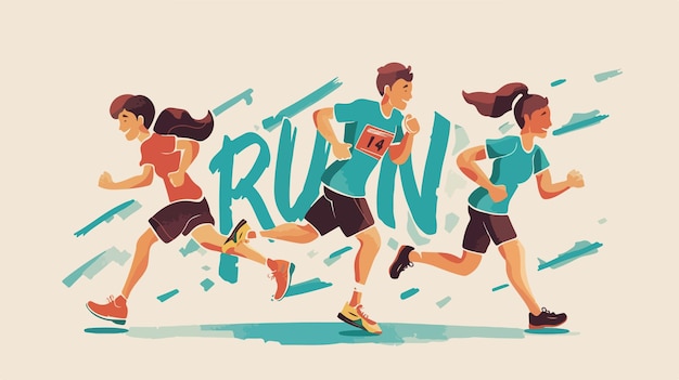 a poster of a man running with the words run on it