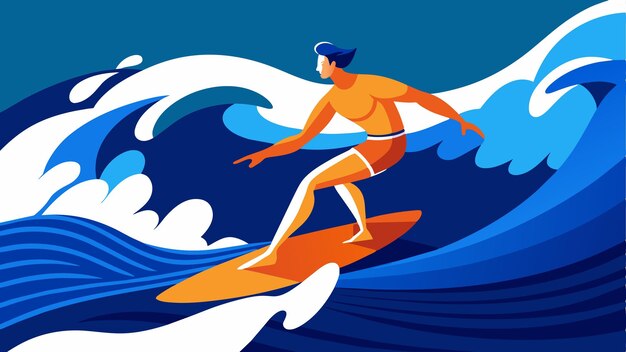 a poster of a man surfing on a wave with the words  surfer  on the bottom