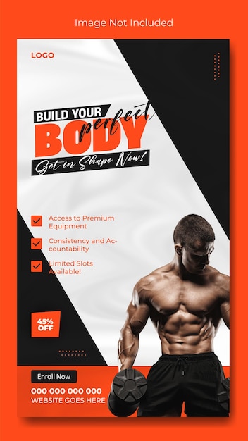 a poster for a man with a bodybuilder on it