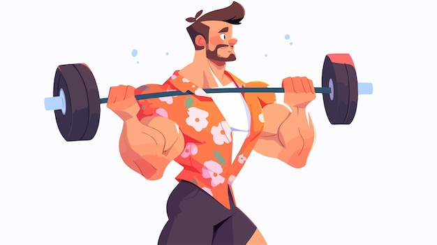 Vector a poster for a man with a dumbbell