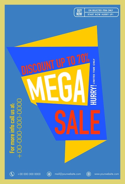 Vector a poster for the mega sale vector template