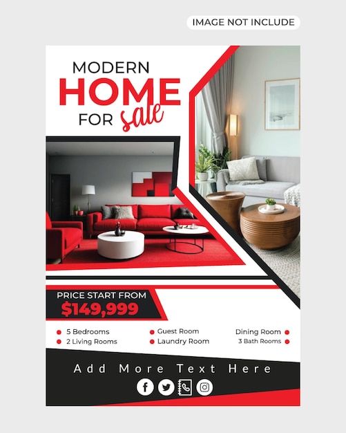 Vector a poster for modern home for sale for sale