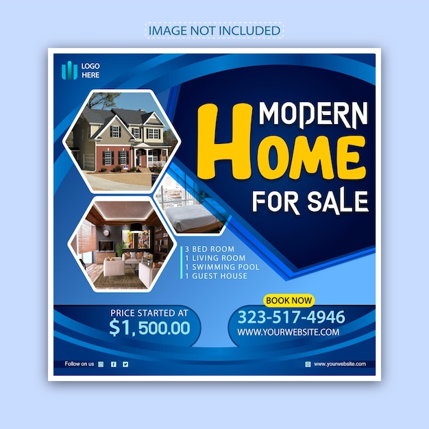 A poster for a modern home for sale.