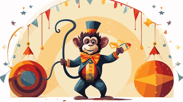 Vector a poster for a monkey with a red bow tie