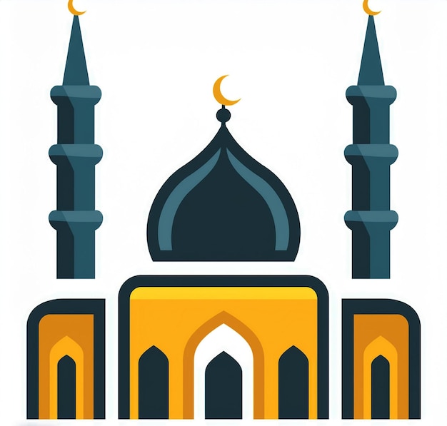 Vector a poster for a mosque with a blue mosque on it