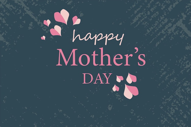 Vector a poster for mothers day with hearts on the blue background