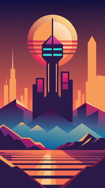 Vector a poster for a movie called the city of the future