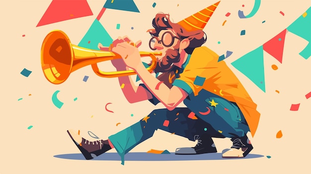 Vector a poster of a musical band with a man playing a trumpet