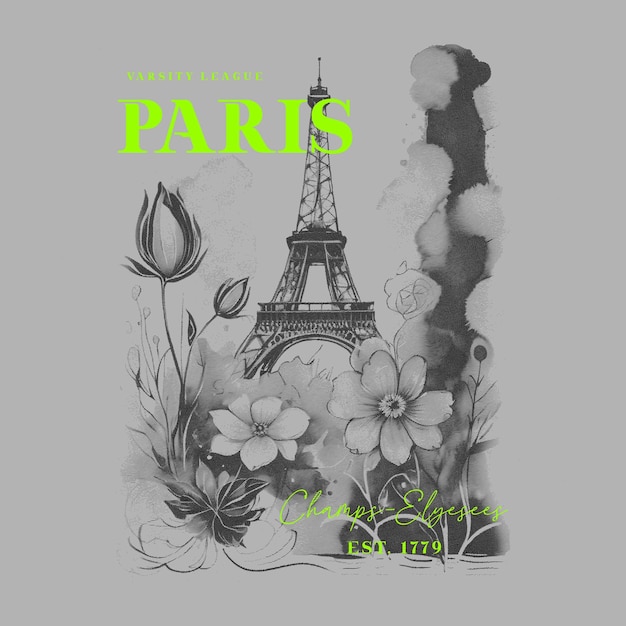 Vector a poster for paris is shown with the words paris