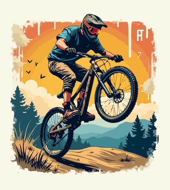 Vector a poster for a person riding a bike with a letter a on it