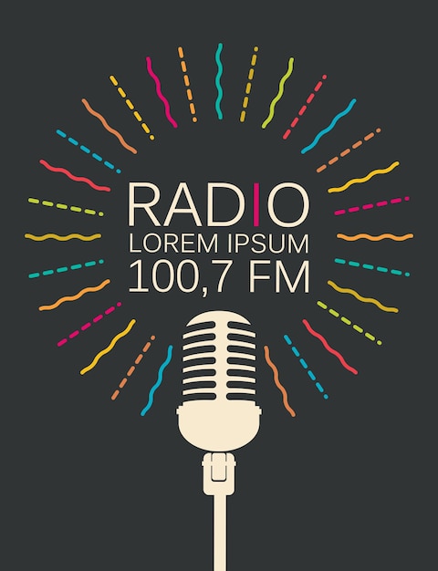 Poster for radio station with microphone