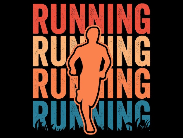 a poster for running running is written by running running