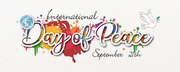 Poster's campaign of peace day in paper cut style and banner vector design