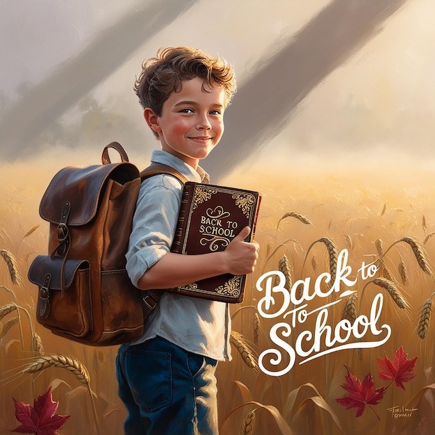 a poster of a school with a poster of the back to school children