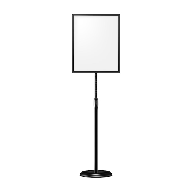 Poster sign stand Floor standing display with round base Adjustable pedestal with blank board