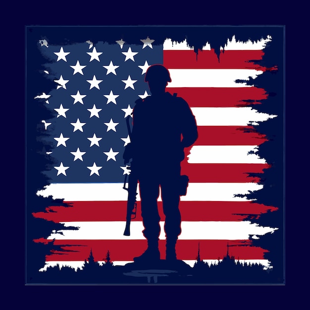 Vector a poster of a soldier with a flag and the words quot the soldier quot on it