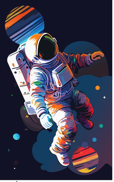 A poster for the spacewalk that says'astronaut'on it