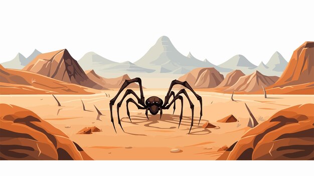 Vector a poster for a spider with mountains in the background