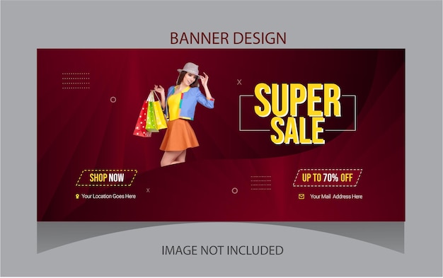 a poster for super sale shows a woman holding a shopping bag