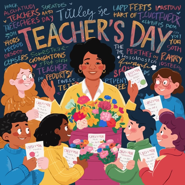 A poster of teachers day with a quote from teachers day of the year