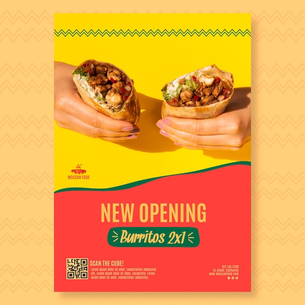 Poster template for mexican food restaurant