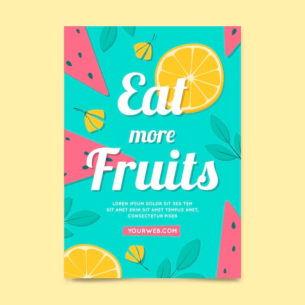 Poster template with fruits