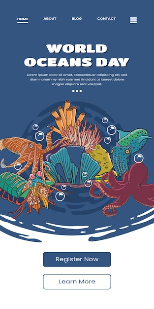 Poster template with Indonesian Sea Animals illustration