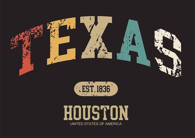 Vector a poster for texas is shown in a red green and blue and yellow color