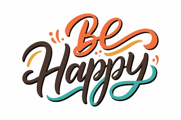 Vector a poster that says be happy with the words be happy