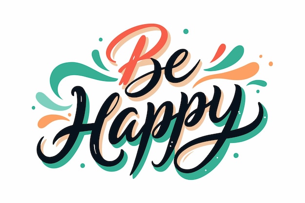 Vector a poster that says be happy with the words be happy