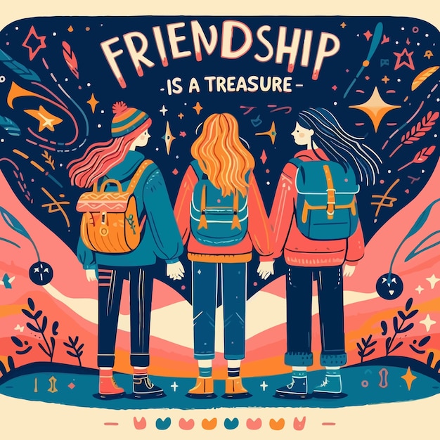 Vector a poster that says friendship is a treasure