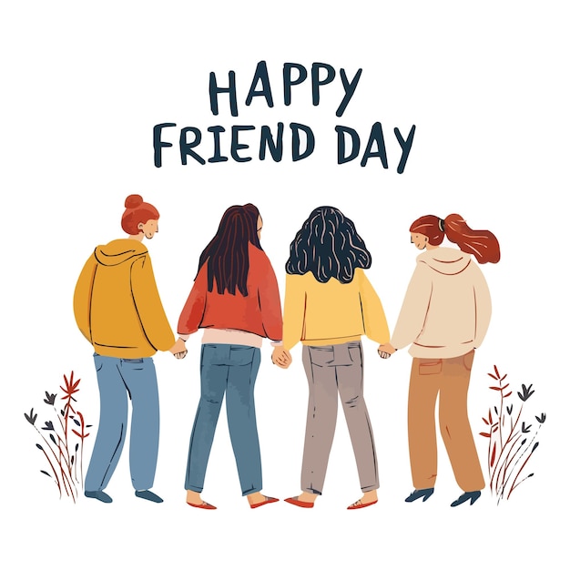 Vector a poster that says happy friend day on it