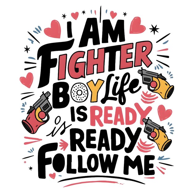 Vector a poster that says quot i am a fighter boy is ready to be born quot