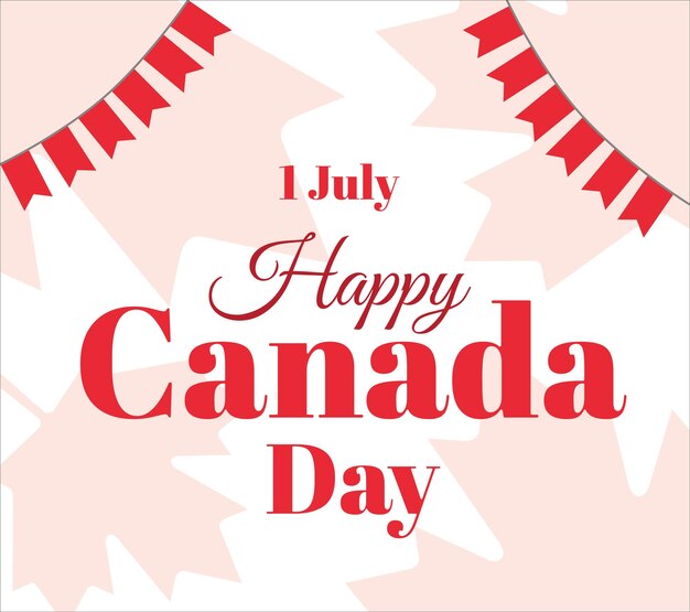 Vector a poster that says'july happy canada day'on it