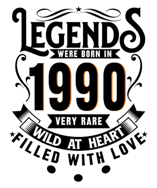 A poster that says'legends were born in 1990'on it