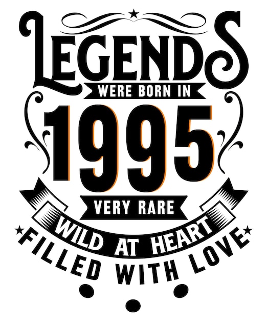 A poster that says legends were born in 1995.