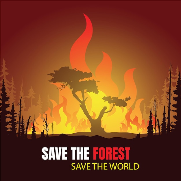 Vector a poster that says save the forest.