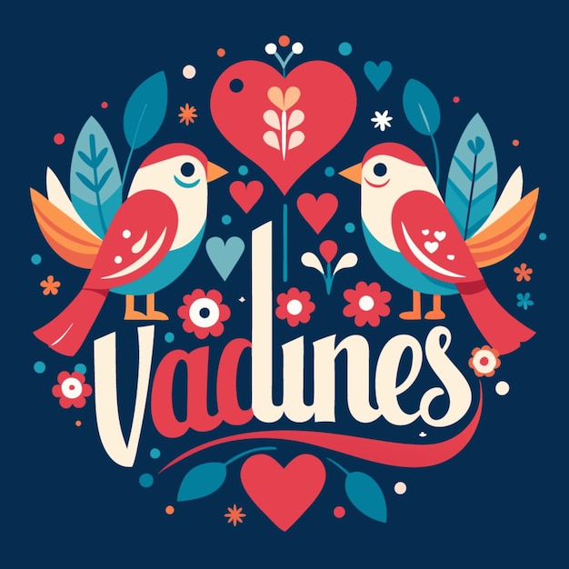 a poster for valentines with a picture of birds on it