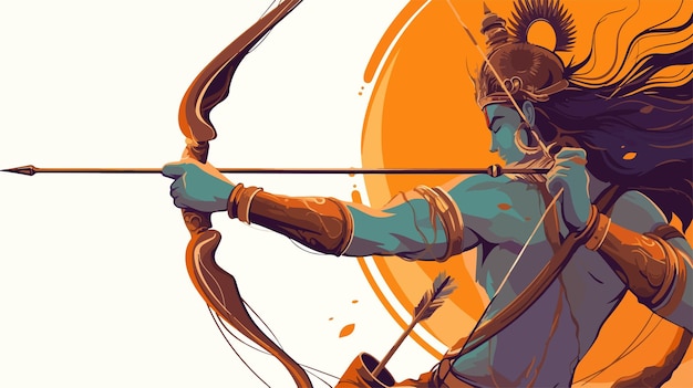 a poster for a warrior with a bow and arrow