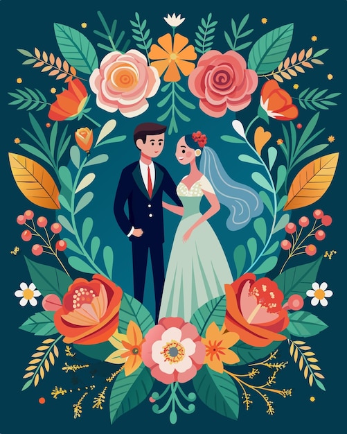 a poster for a wedding called the bride and groom