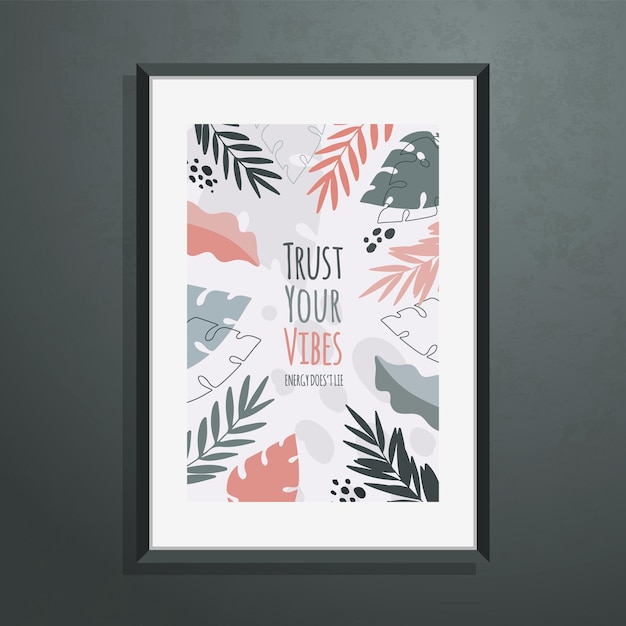 poster with abstract botanical shapes